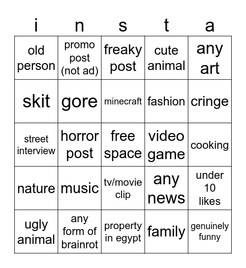 Bingo Card