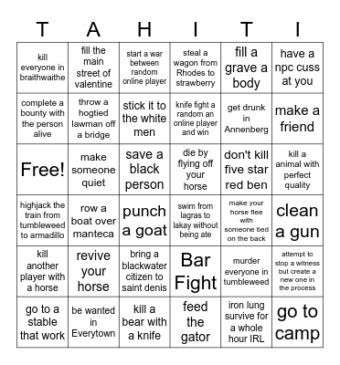 RD2 Online Bingo Card