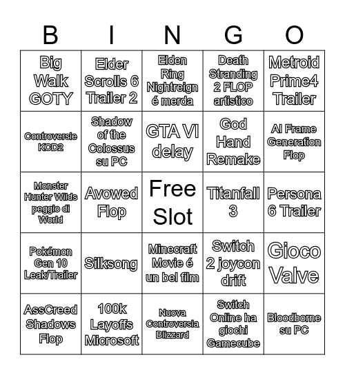 Embodisco Totogaming Bingo Card