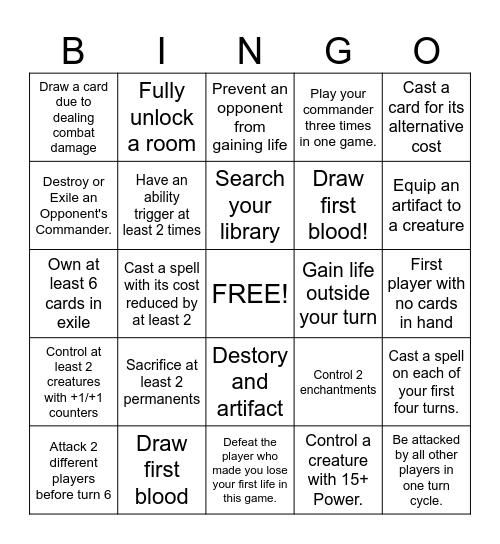 Spoopy Bingo Card