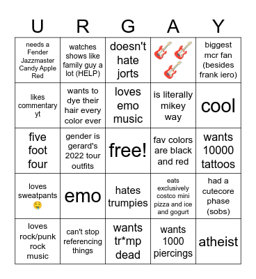 beango (bea bingo) Bingo Card