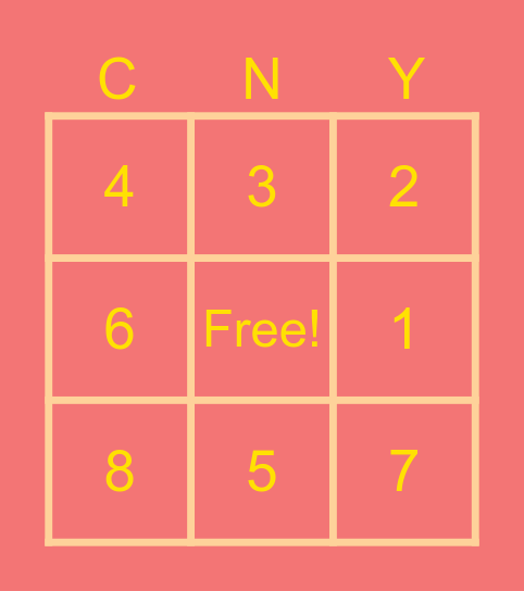 Chinese New Year Bingo Card