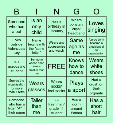 LEADERSHIP SEMINAR JANUARY 2025 Bingo Card