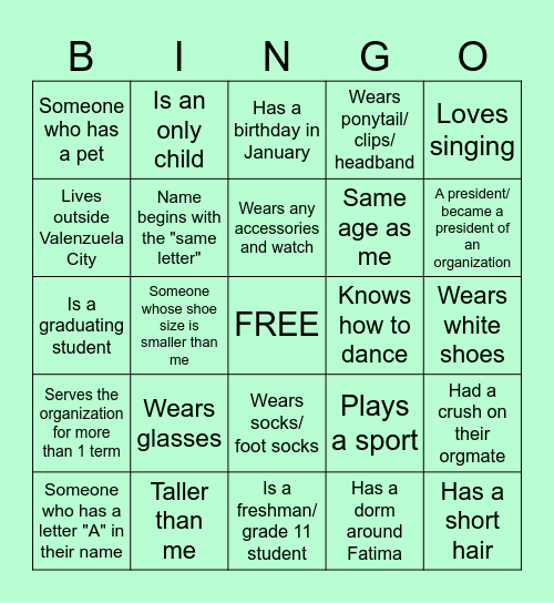 LEADERSHIP SEMINAR JANUARY 2025 Bingo Card