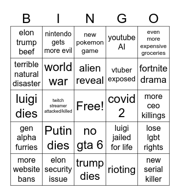 2025 Bingo! Bingo Card