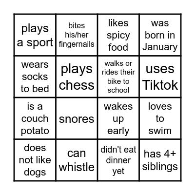 Find Someone Who... Bingo Card
