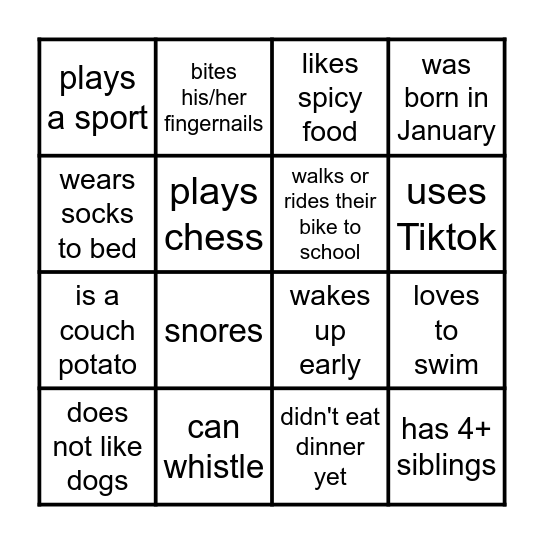 Find Someone Who... Bingo Card
