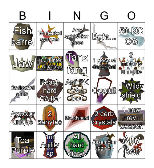 GIM GOALS Bingo Card