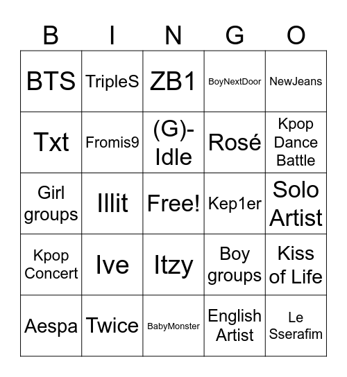 XO Kitty music predictions Bingo Card