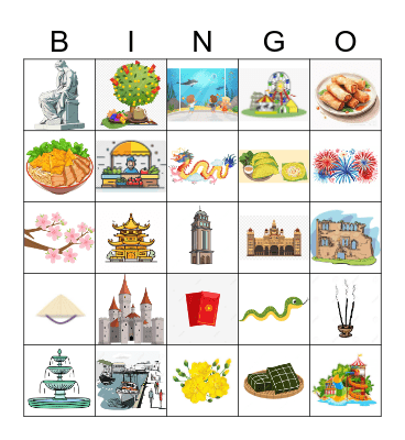 Visitors Attractions and Tet Bingo Card