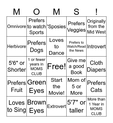 Getting to Know You Bingo! Bingo Card