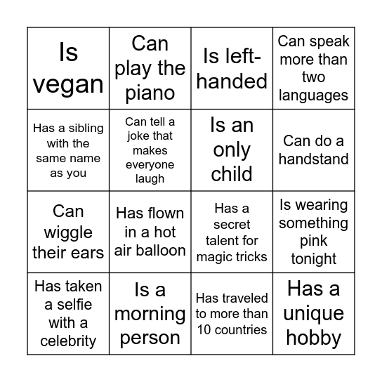 Find the guest Bingo - Sami´s Birthday edition Bingo Card