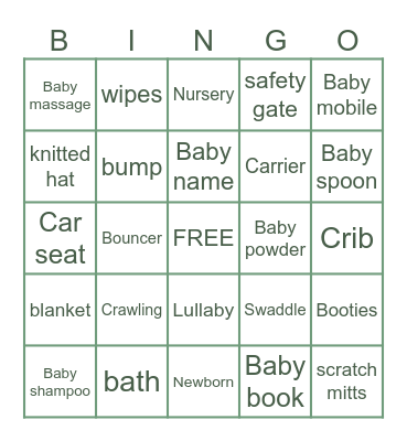 Baby Merrick Bingo Card