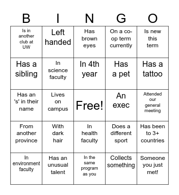 Dragonboat Icebreaker 2025 Bingo Card