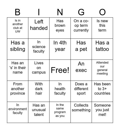 Dragonboat Icebreaker 2025 Bingo Card