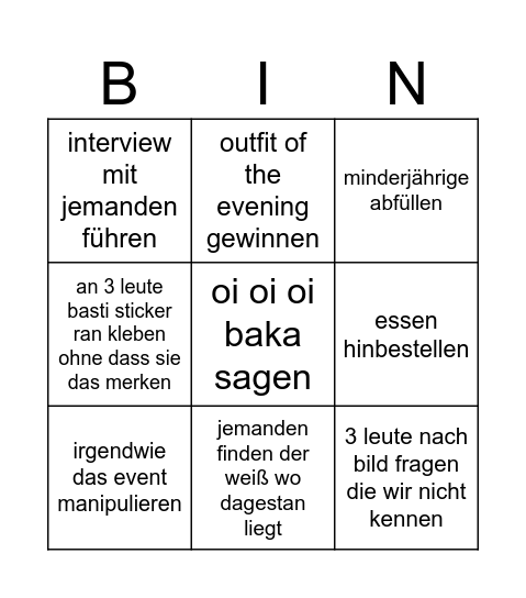 clip awards Bingo Card