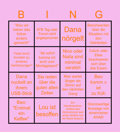 Das große Fressen Bingo Card