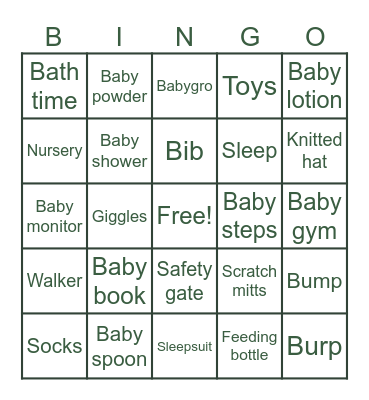 BABY MERRICK BABY SHOWER Bingo Card