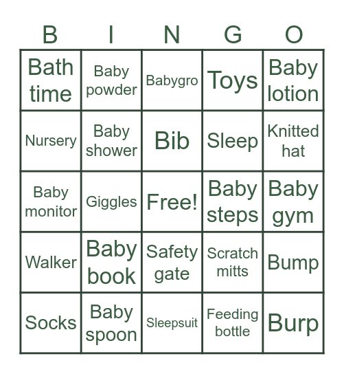 BABY MERRICK BABY SHOWER Bingo Card