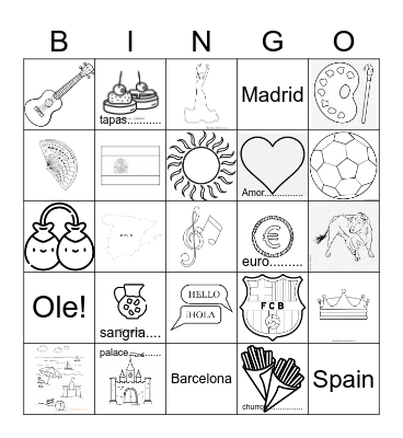 Spain Bingo Card