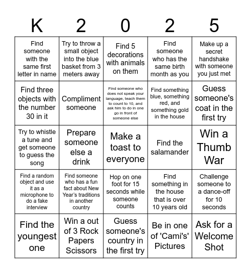 KH Reveillon House Party 🎆 Bingo Card