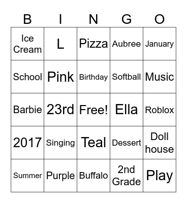 BIRTHDAY BINGO! Bingo Card