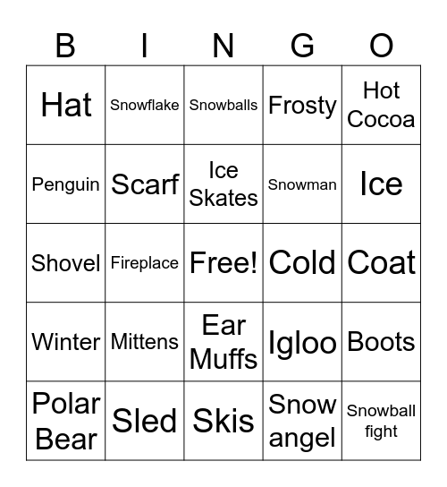 Winter Bingo Card