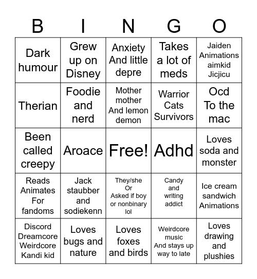 How similar are we Bingo Card