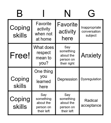 SKILLS BINGO! Bingo Card