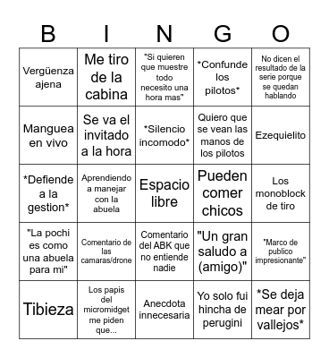 enKrrera bingo Card