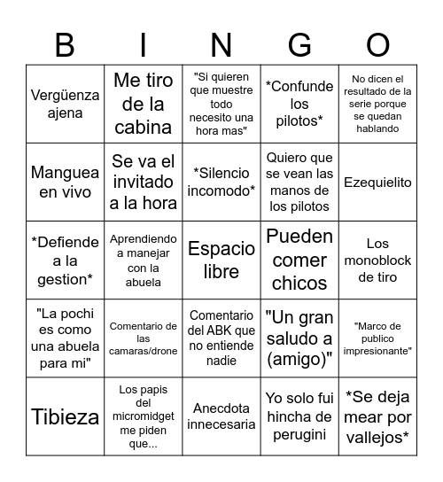 enKrrera bingo Card