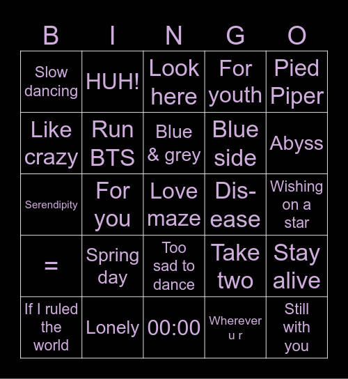 @vanshi0401 Bingo Card