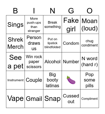 Omegle Bingo Card