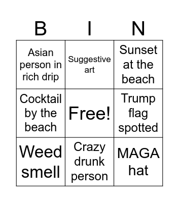 Miami Bingo Card