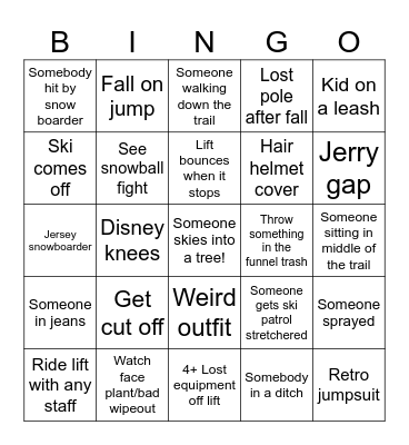 Camelback Bingo Card