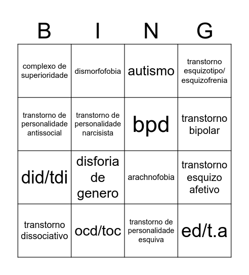 Untitled Bingo-psychward Bingo Card