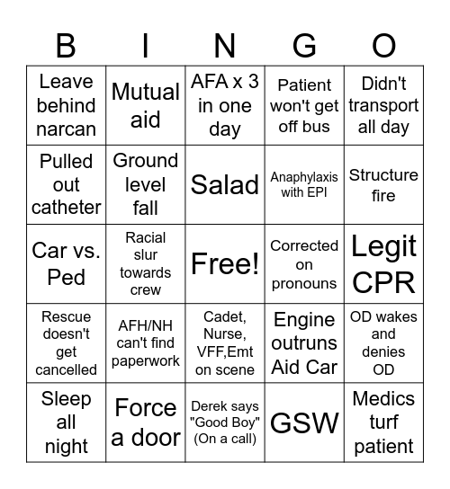 64 D-Shift (Jan 16th - Feb 16th) Bingo Card