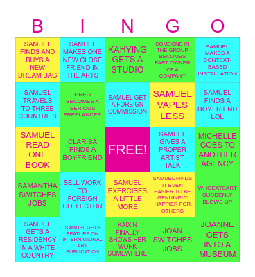 Samuel Bingo 2025 Bingo Card