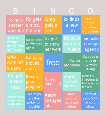 KX 2025 Bingo Card