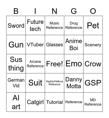 Luka Pinterest/YT 4U Bingo Card