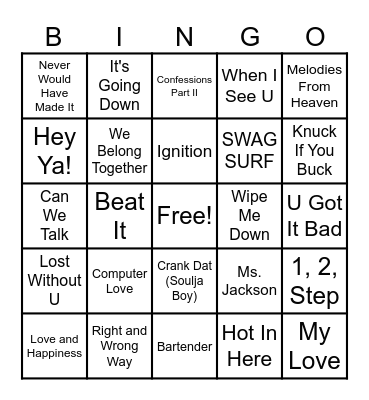 MUSICAL BINGO Card