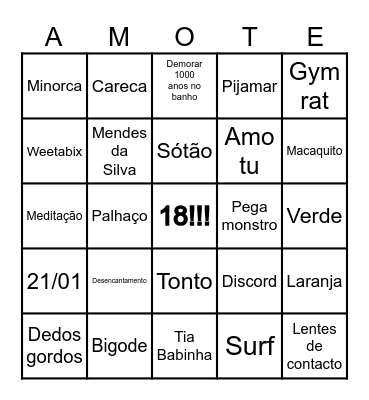 BINGO GONÇALITO Bingo Card