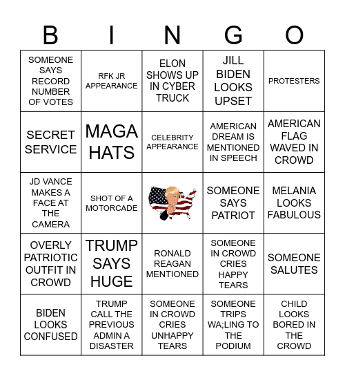 INAUGURATION BINGO Card