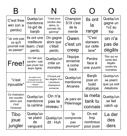 URF 2025 Bingo Card