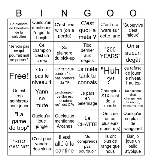 AURF 2025 Bingo Card