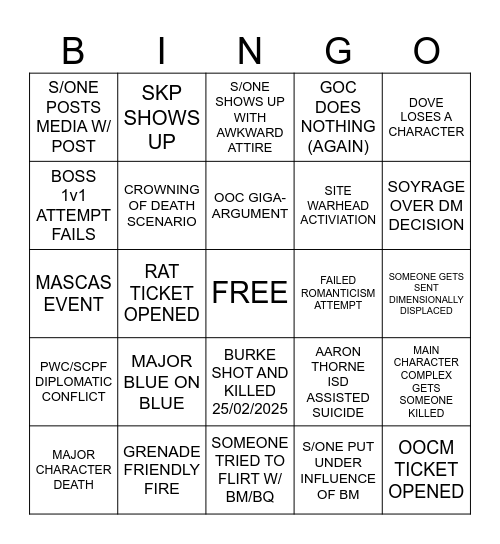 AREA-14 DEFENSE BINGO CARD Bingo Card