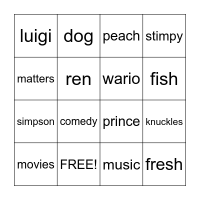 Bingo Card