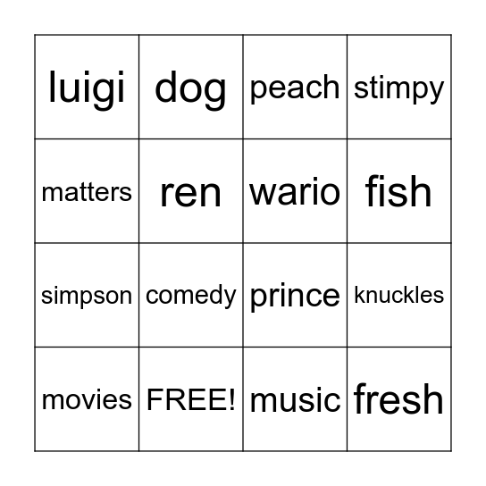 Bingo Card