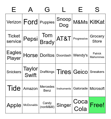 Comercial Bingo Card