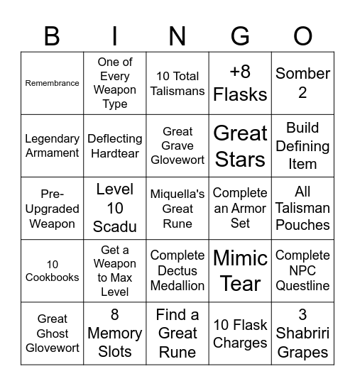 ER Rando Bingo Card